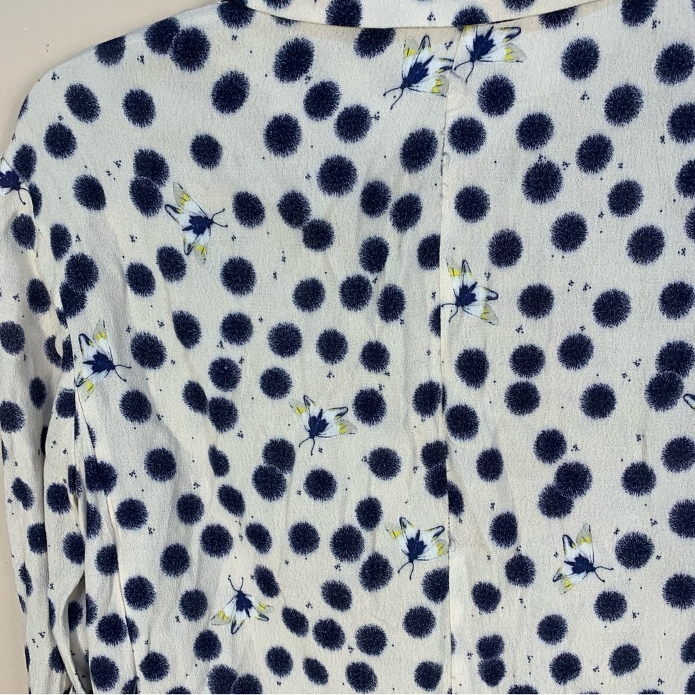 H&M X Anna Glover Lightweight Viscose Bee Dotted Print Blazer Jacket - Picture 12 of 12